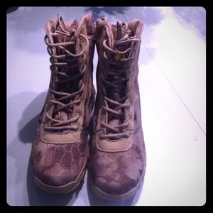 Desert and camo combat boots